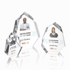Norwood Full Color Clear Polygon Crystal Award - Crystal Awards