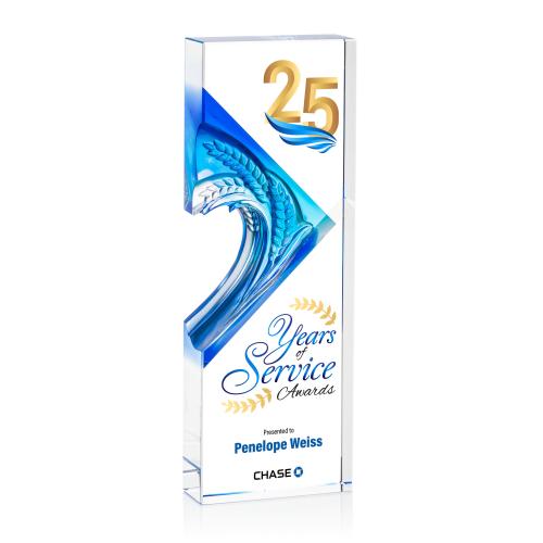 Awards and Trophies - Crystal Awards - Baywell Full Color Clear Rectangle Crystal Award