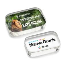 Halperin Rectangle Full Color Paperweight - Glass Awards