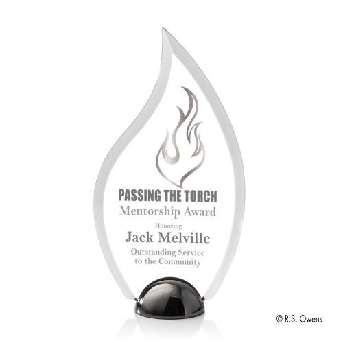 Awards and Trophies - Acrylic Awards - Vulcan Hemisphere Full Color Flame Acrylic Award