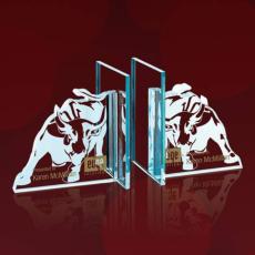 Employee Gifts - Bull Bookends - Jade