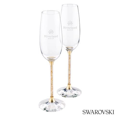 Corporate Gifts - Barware - Champagne Flutes - Swarovski&reg; Crystalline Toasting Flutes (Set of 2)