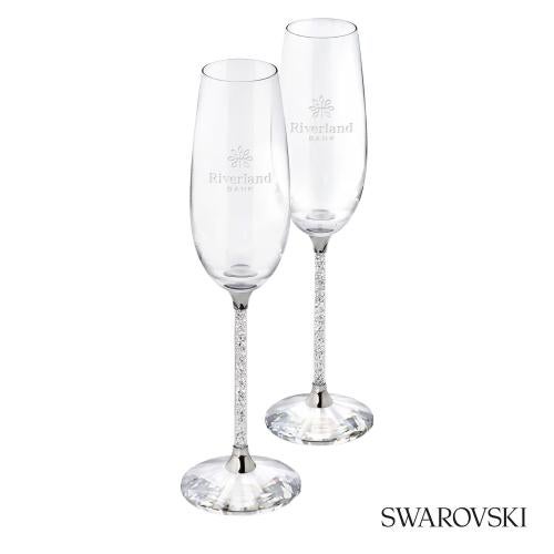 Corporate Gifts - Barware - Champagne Flutes - Swarovski&reg; Crystalline Toasting Flutes (Set of 2)