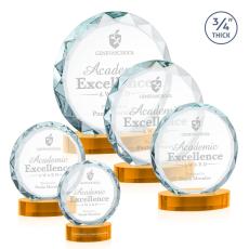 Centura Amber on Alberton Base Circle Crystal Award - Awards and Trophies
