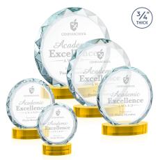 Centura Gold on Alberton Base Circle Crystal Award - Crystal Awards