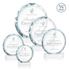 Centura White on Alberton Base Circle Crystal Award - Crystal Awards