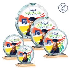 Centura Full Color Bamboo/Black Circle Wood Award - Full Color Imprint