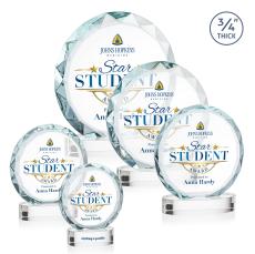 Centura Full Color Clear on Alberton Base Circle Crystal Award - Full Color Imprint