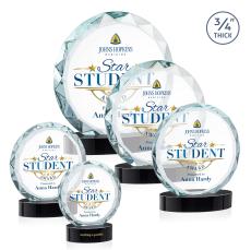 Centura Full Color Black on Alberton Base Circle Crystal Award - Awards and Trophies