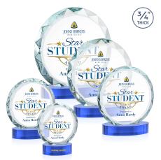 Centura Full Color Sky Blue on Alberton Base Circle Crystal Award - Awards and Trophies