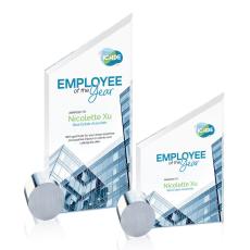 Cooper Full Color  Starfire/Chrome Circle Peaks Crystal Award - Crystal Awards