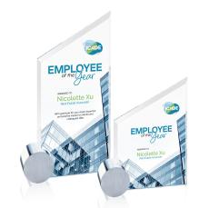 Cooper Full Color  Starfire/Chrome Circle Peaks Crystal Award - Awards and Trophies