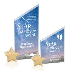 Cooper Full Color  Starfire/Gold Star Peaks Crystal Award - Awards and Trophies