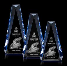 Carmel 3D Blue Polygon Crystal Award - Awards and Trophies