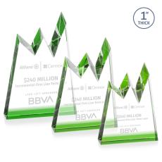 Alpine Green Peaks Crystal Award - Awards and Trophies