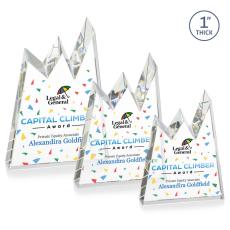 Alpine Full Color Clear Peaks Crystal Award - Awards and Trophies
