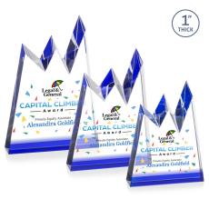 Alpine Full Color Blue Peaks Crystal Award - Awards and Trophies