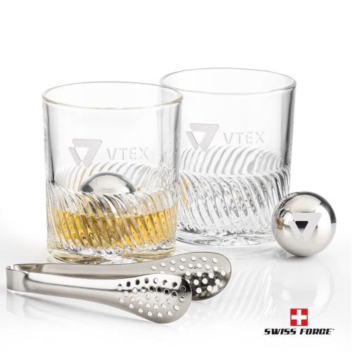 Corporate Gifts - Barware - Gift Sets - Swiss Force&reg; S/S Balls & 2 Drysdale OTR