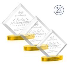 Belaire Gold on Alberton Base Diamond Crystal Award - Crystal Awards