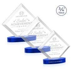 Belaire Blue on Alberton Base Diamond Crystal Award - Crystal Awards