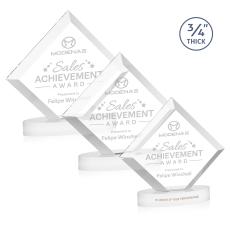 Belaire White on Alberton Base Diamond Crystal Award - Crystal Awards