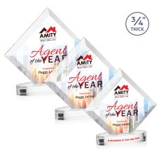 Belaire Full Color Clear on Alberton Base Diamond Crystal Award - Crystal Awards