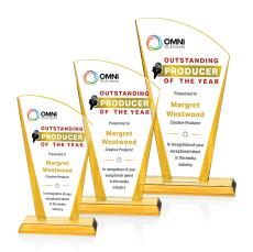 Merivale Full Color Gold Unique Crystal Award - Crystal Awards