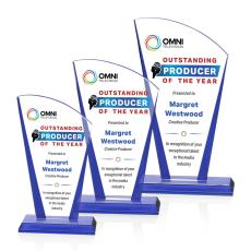 Merivale Full Color Blue Unique Crystal Award - Colored Crystal Awards