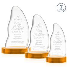 Beauford Amber on Base Unique Crystal Award - Crystal Awards