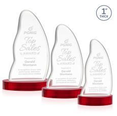 Beauford Red on Base Unique Crystal Award - Crystal Awards