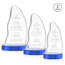 Beauford Sky Blue on Base Unique Crystal Award - Crystal Awards