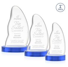Beauford Sky Blue on Base Unique Crystal Award - Crystal Awards