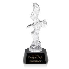 Staffordshire Eagle Black Animals Crystal Award - Patriotic Awards