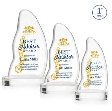 Beauford Full Color Clear on Base Unique Crystal Award - Crystal Awards