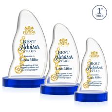 Beauford Full Color Blue on Base Unique Crystal Award - Awards and Trophies