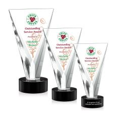 Mustico Full Color Black Unique Crystal Award - Full Color Imprint