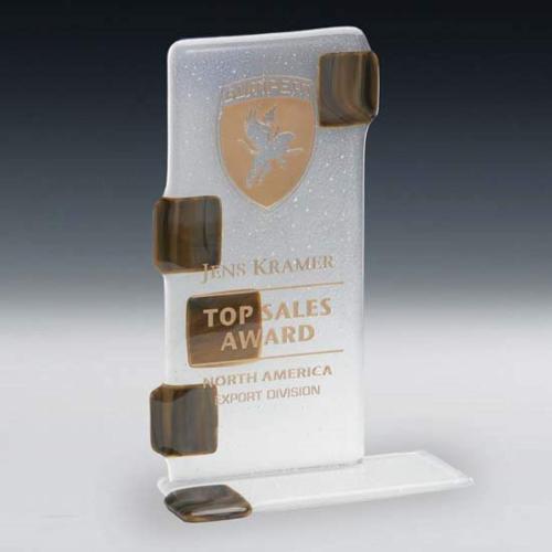 Awards and Trophies - Crystal Awards - Glass Awards - Art Glass Awards - Abacus Rectangle Glass Award