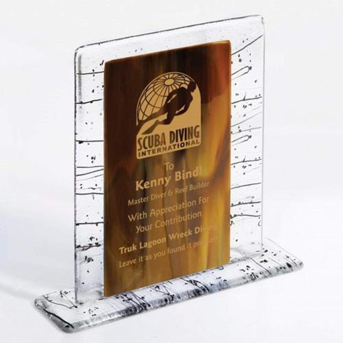Awards and Trophies - Crystal Awards - Glass Awards - Art Glass Awards - Triumph Fusion Rectangle Glass Award