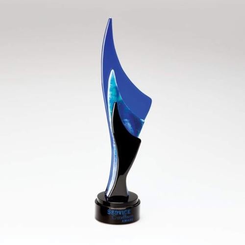 Awards and Trophies - Crystal Awards - Glass Awards - Art Glass Awards - Amaranthine Flame Glass Award