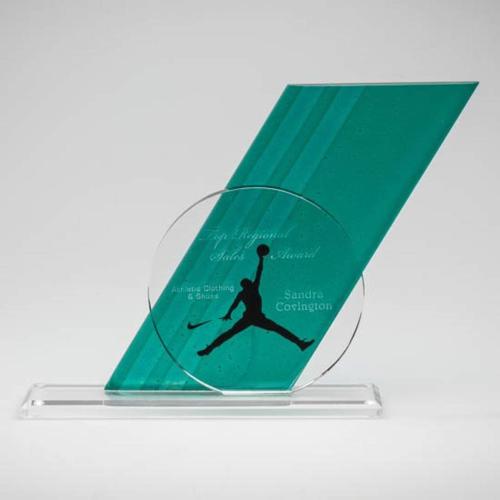 Awards and Trophies - Crystal Awards - Glass Awards - Art Glass Awards - Tangent Circle Glass Award