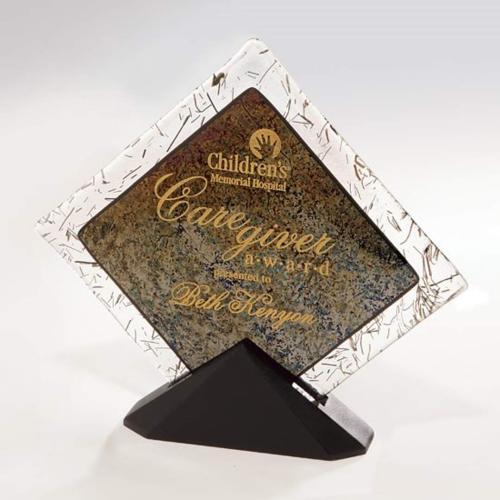 Awards and Trophies - Crystal Awards - Glass Awards - Art Glass Awards - Diamond Fusion Diamond Glass Award