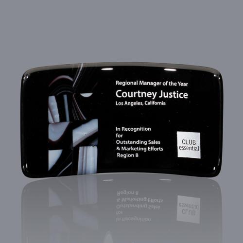 Awards and Trophies - Crystal Awards - Glass Awards - Art Glass Awards - Cadence Rectangle Glass Award