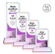 Dalton Full Color Prismatic on Newhaven Rectangle Crystal Award - Crystal Awards