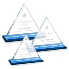 Dresden Sky Blue Pyramid Crystal Award - Awards and Trophies