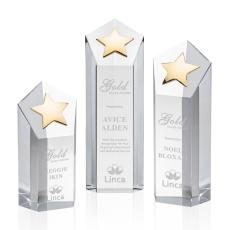 Dorchester Gold Clear Star Crystal Award - Crystal Awards