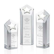 Dorchester Silver Clear Star Crystal Award - Crystal Awards