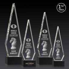 Springfield 3D Black on Hancock Base Diamond Crystal Award - Crystal Awards