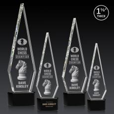 Springfield 3D Black on Paragon Base Diamond Crystal Award - Crystal Awards