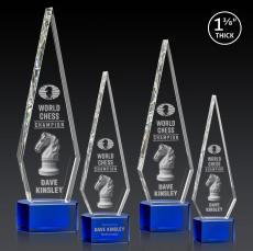 Springfield 3D Blue on Paragon Base Diamond Crystal Award - Crystal Awards