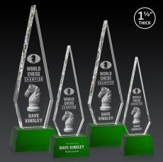 Springfield 3D Green on Robson Base Diamond Crystal Award - Crystal Awards